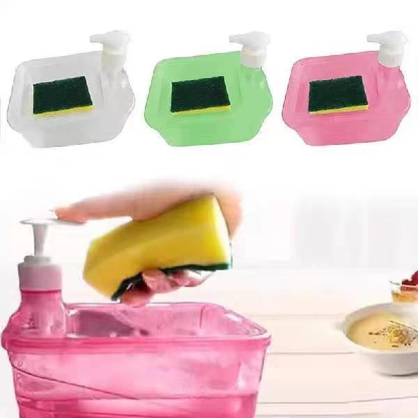 Dispenser Sabun Cuci Piring Kotak Plus Spon - Dispenser Sabun Viral - Kotak Wadah Sabun Cuci Piring