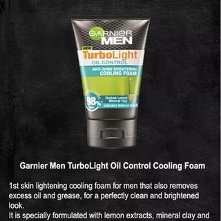 Kelontong Cantik GARNIER Men Turbo Light Oil Control Foam GARNIER Men Turbolight Oil Control Scrub -