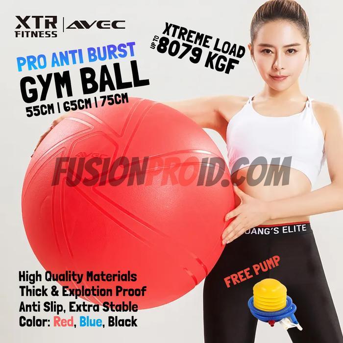 Avec Gym Ball PRO Gymball Fitness Fitnes Gym Bola Yoga Senam Ibu Hamil