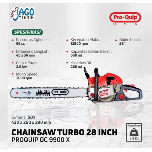 Chainsaw Pro-Quip USA QC9900X Barlaser 28” – Produk Asli Berkualitas dari USA