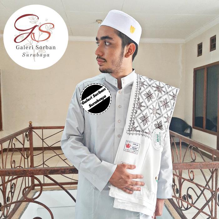 Sorban Putih Arifat Kasmiri Bordir