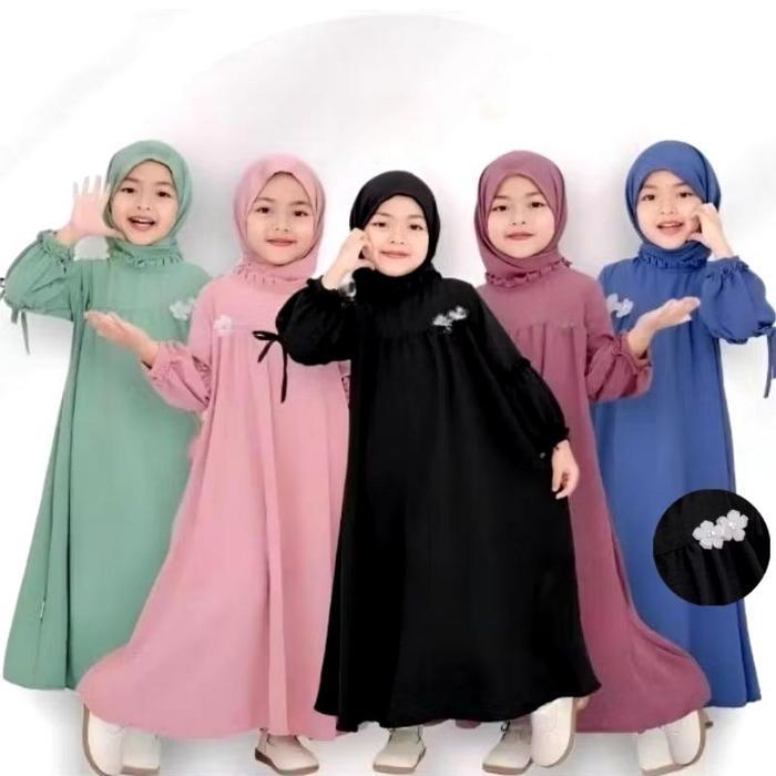 TERMURAH GAMIS PEREMPUAN RAYON CRINKLE AIRFLOW 0-17 TAHUN & DEWASA RAGAM WARNA DRESS