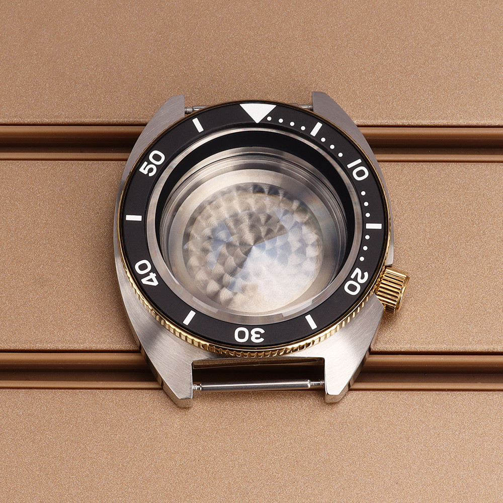 Silvery Gold 41mm High Quality Watch Case Sapphire Glass For Tuna Turtle Seiko NH34 NH35 NH36/38