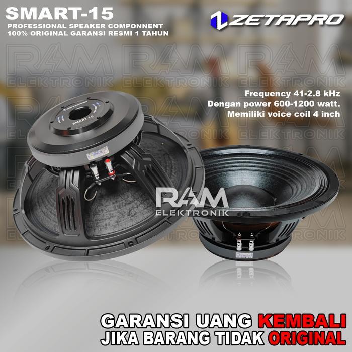 Komponen Speaker 15 Inch ZETAPRO SMART15 SMART 15 Original 1200 Watt
