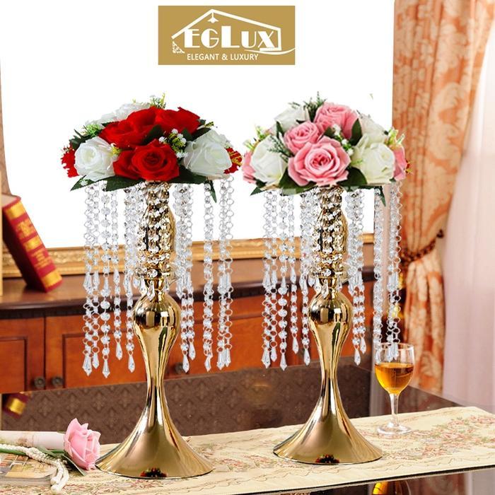 Vas bunga hiasan dekorasi ruang tamu mewah pajangan lemari kaca luxurious wedding vase decoration