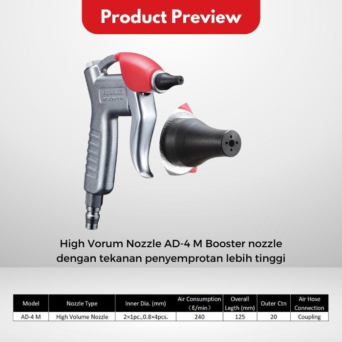 AIR BLOW GUN VESSEL AD-4 M 4M AIR DUSTER BERTEKANAN TINGGI HIGH VOLUME NOZZLE TEMBAKAN SEMPROTAN