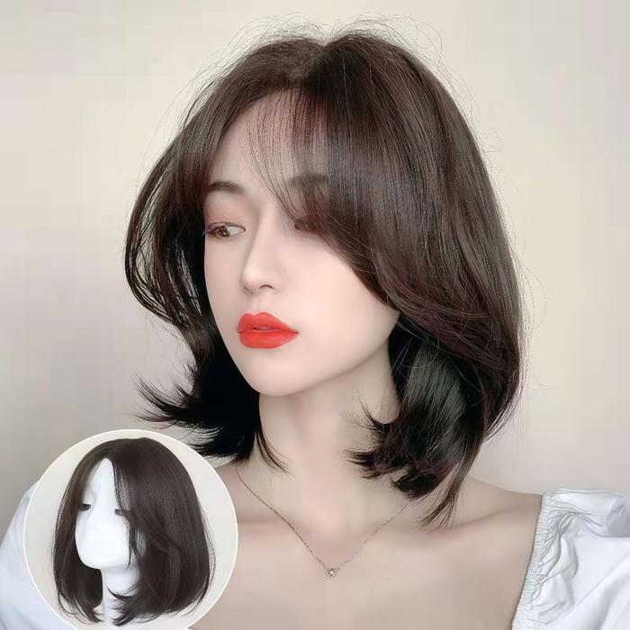 Wig wanita full kepala/wig rambut pendek/wig natural wanita/wig rambut pendek wanita/wig tanpa