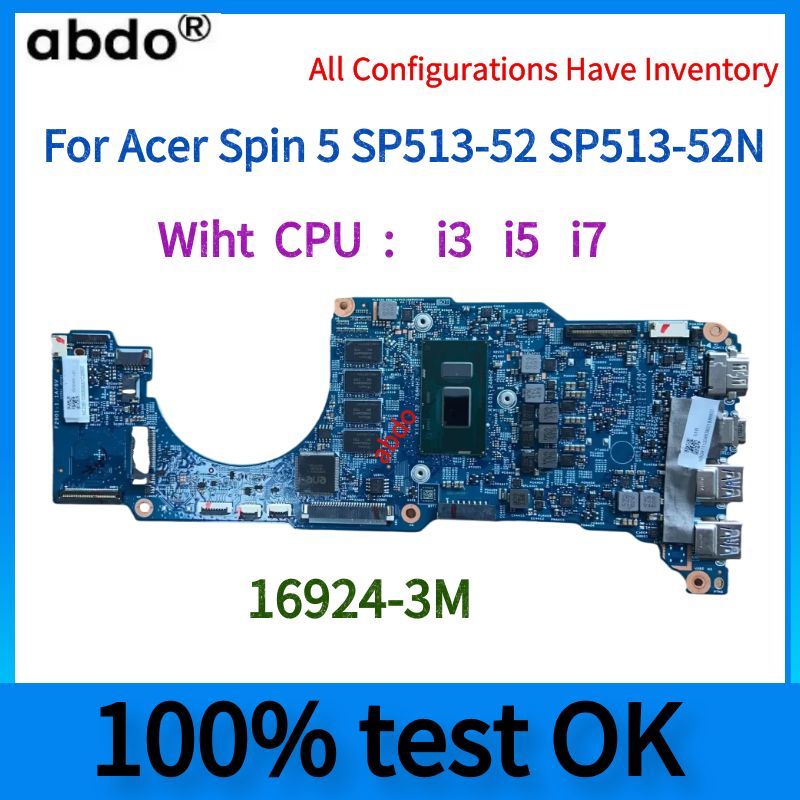 NB.GR711.004 16924-3M 448.0CR09.003M For Acer Spin 5 SP513-52 SP513-52N Motherboard with i3 i5 i7 CP