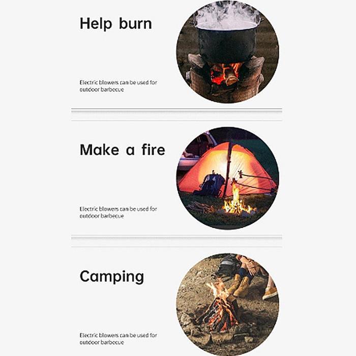"New" Blower Mini BBQ Kipas Blower AC Turbocharger Portabel Kecil Dengan Pengontrol Kecepatan Daya