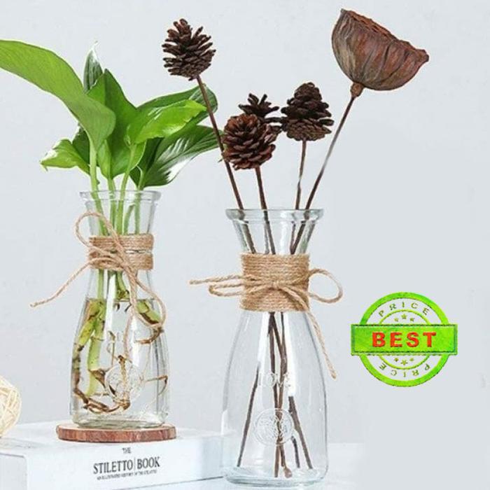 Vas kaca tinggi rami 1000ml vas kaca tali rami 500ml vas Bening