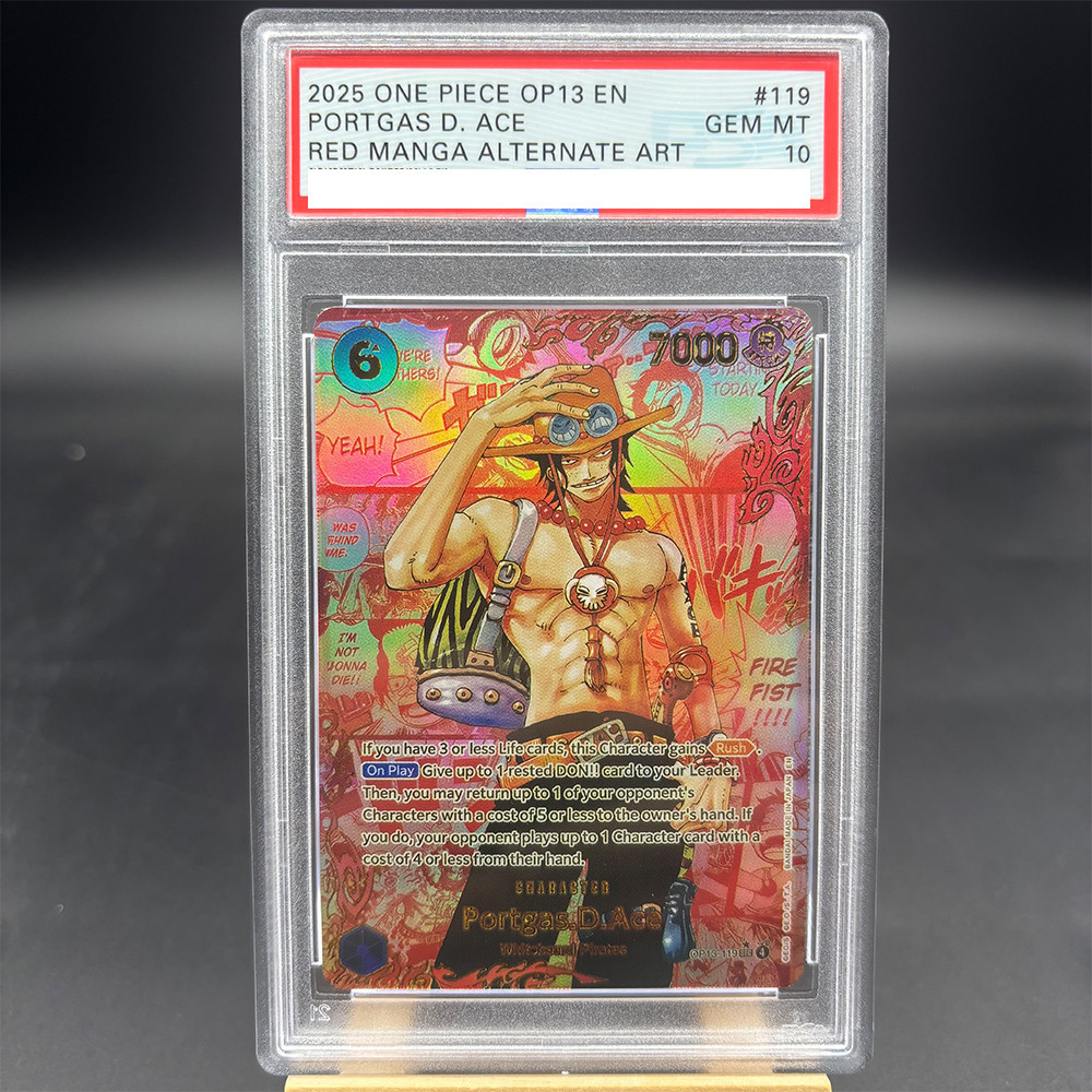 ONE PIECE Rating Card MONKEY D. LUFFY RED MANGA ALTERNATE ART OP13-118 EN DIY Collection Card Copy