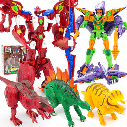 Korea Movie Anime Hello Carbot KLION Animal Shark Dinosaurs Elephant Model Transformation Robot