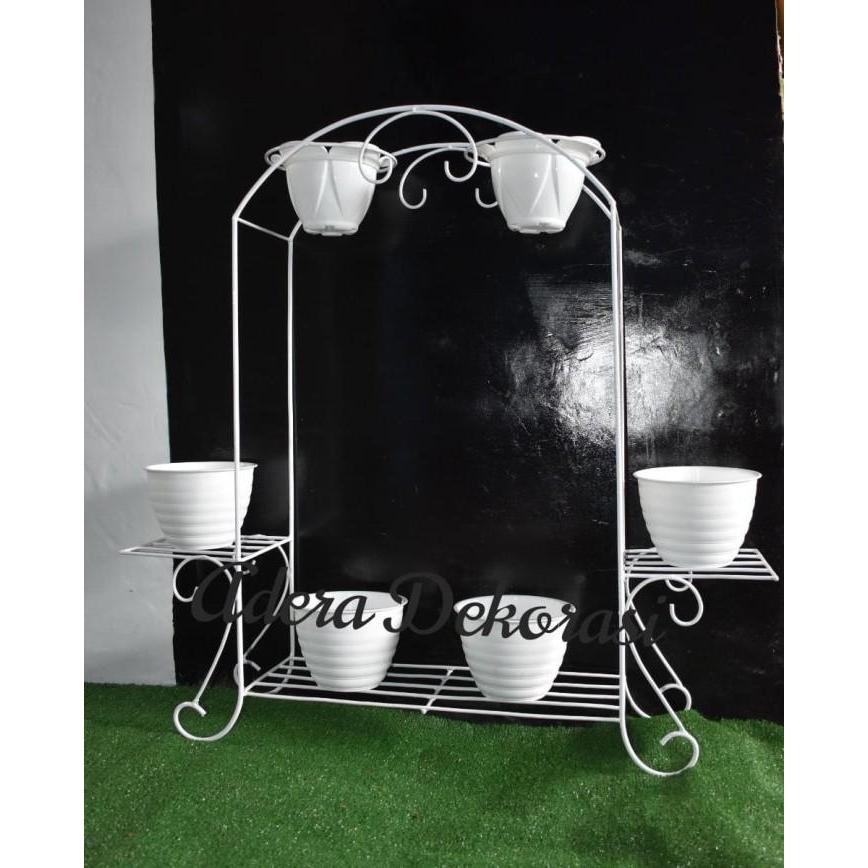 rak susun standing pot - Rak hias unik - Hiasan taman - rak pot bunga