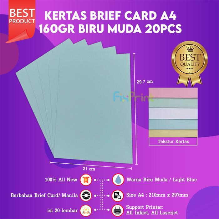 Kertas Manila Kertas Undangan BC Brief Card Kertas Gambar A4 160gram