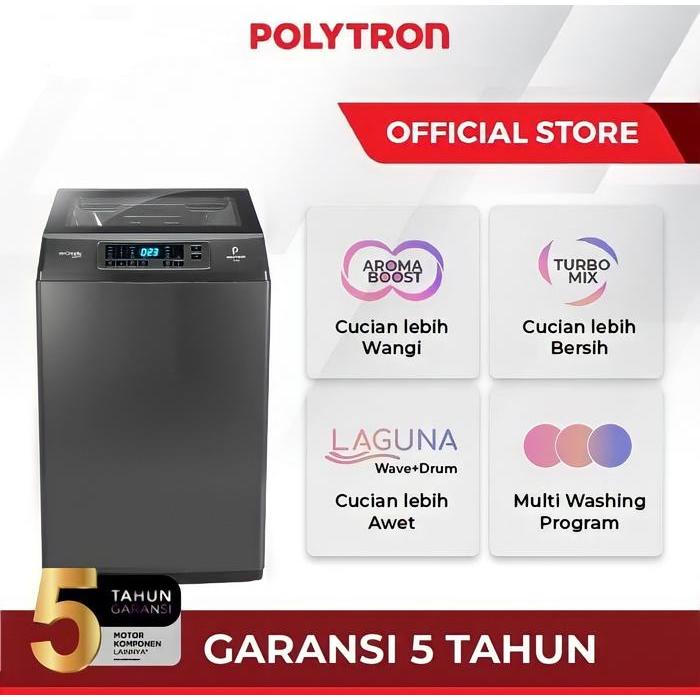 Polytron Mesin Cuci 1 Tabung Zeromatic Laguna Hijab 7 KG PAW 7028