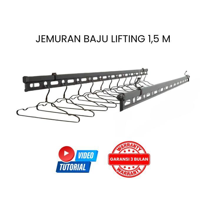 DHL Jemuran Lifting Aluminium Lifting dengan Engkol / Jemuran baju Hemat Ruang Kekinian / Jemuran