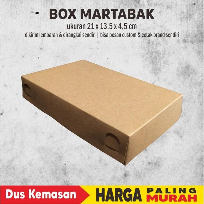 "New" KOTAK MARTABAK / BOX MARTABAK 21 x 13.5 x 4.5 cm KRAFT LAMINASI POLOS ( ISI 10 PCS )