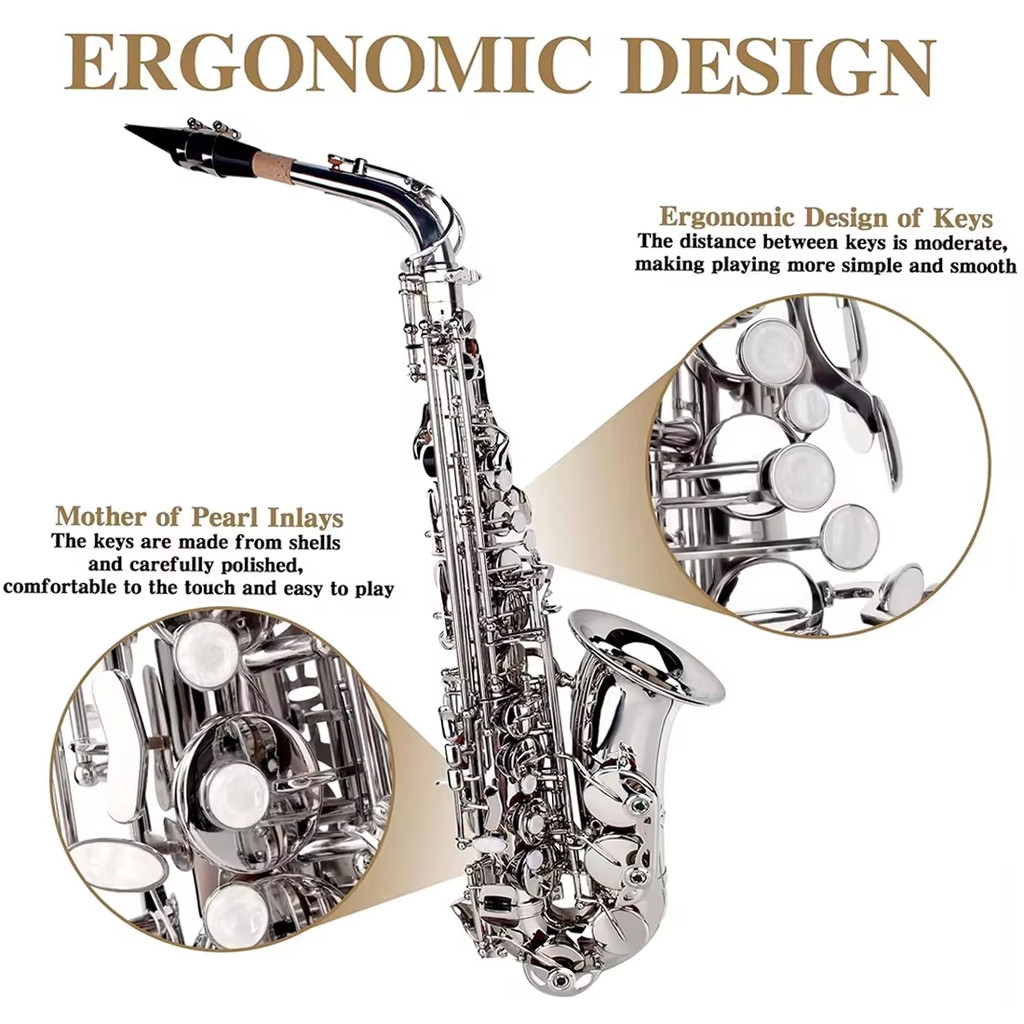 SLADE Multi Colored Saxophone Eb Alto Saxophone Brass Body Saxophone Set with Case Reed Sax