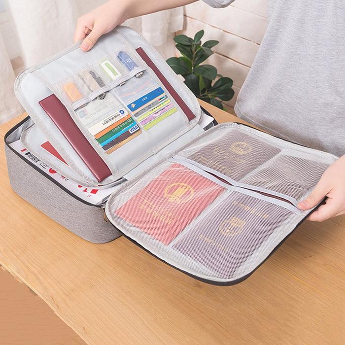 Tas Koper Passport Dokumen Anti Air Password Travel Box Premium