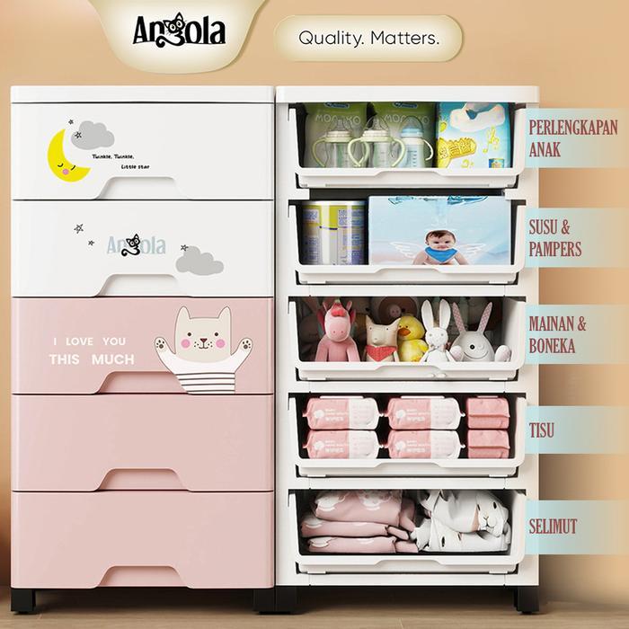 TP Angola Lemari Pakaian Anak 4 5 6 Tingkat C18-C20 Lemari Plastik Susun