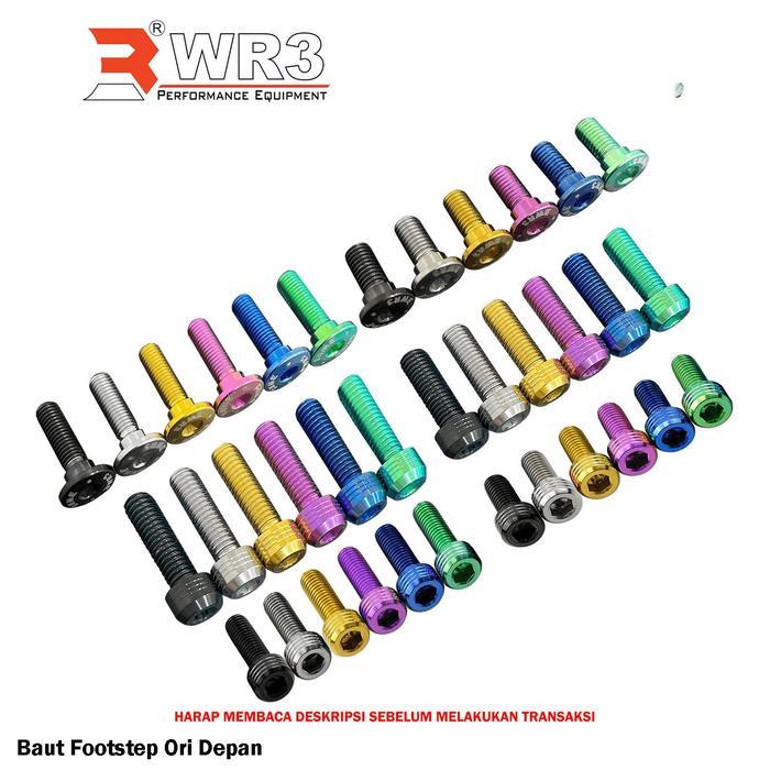 ORIGINAL Baut Titanium WR3 Footstep Depan ZX25R Ninja 250 FI H2 150RR Z800 Z1 ER6 / CBR 600 / R25