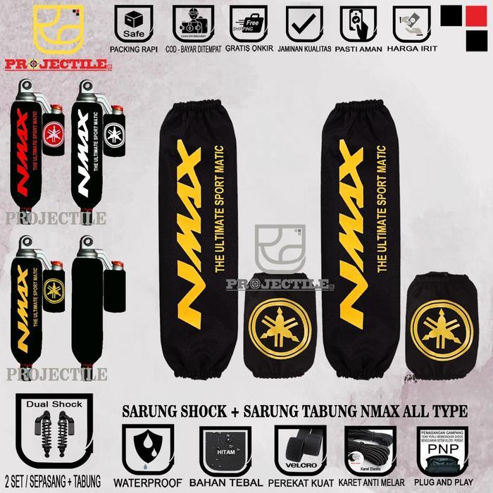 Sarung Shock + Sarung Tabung Nmax Aerox Xmax Yss Ktc Wp Rcb Kiri Kanan