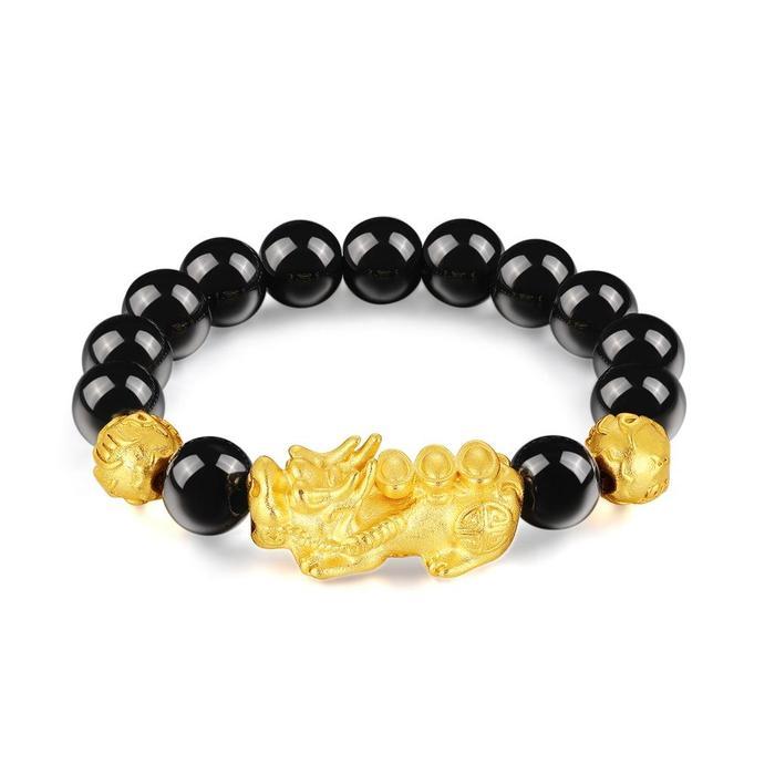 OLEVS Gelang Manik Gelang Tangan Pria Gelang Tangan Wanita 15 Manik-manik Keberuntungan