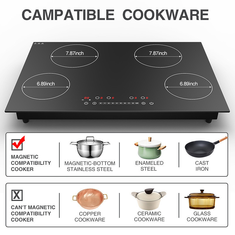 Induction Cooker 4 Burners, Induction Cooker, Embedded Ceramic Cooker, High-power