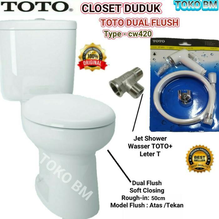 closet duduk toto cw420j/toto cw420j white two piece closet-jrak as 50 - PAKET 7