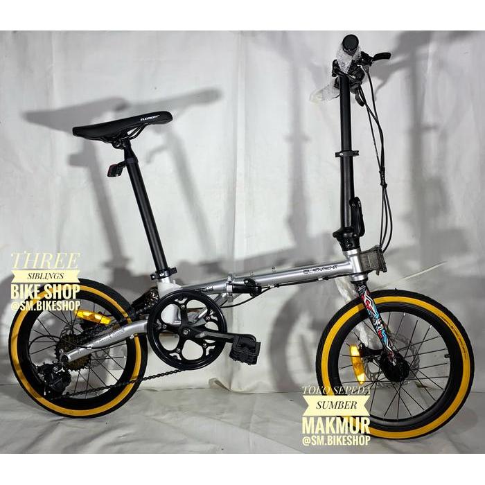 Sepeda Lipat Element Troy X 8 Silver Hydraulic, Telescopic, Magnetic