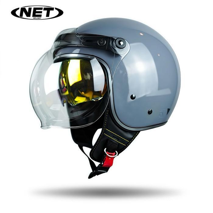 TERLARIS Helm Motor Retro Bogo NET BTS Double Visor SNI ginal READY STOCK