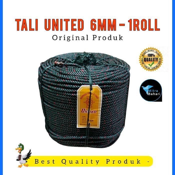 TALI UNITED 6MM 1ROLL TALI TAMBANG 6MM TALI KAPAL TALI PROYEK TAMBANG 6MM UNITED