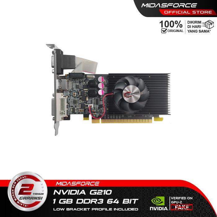VGA dasforce G210 DDR3 64 bit 1GB LP Nvidia Garansi 2 Tahun untuk PC