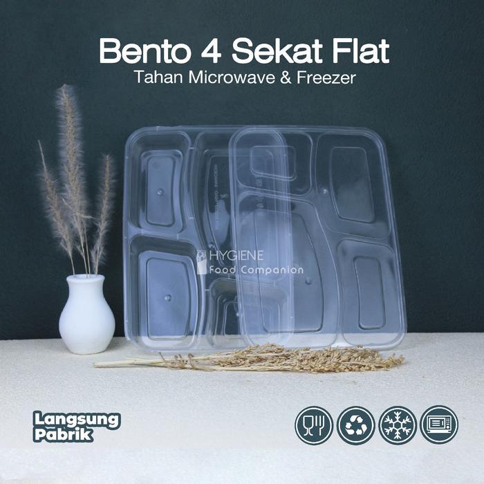 Thinwall Bento Sekat 4 Plastik - Kotak Makan Bento Thinwall Premium