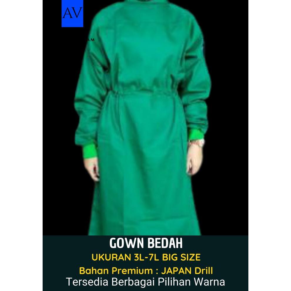 Terlaris Best Quality 100% Original Gown Bedah Jubah Operasi Big Size 3L-7L Japan Drill