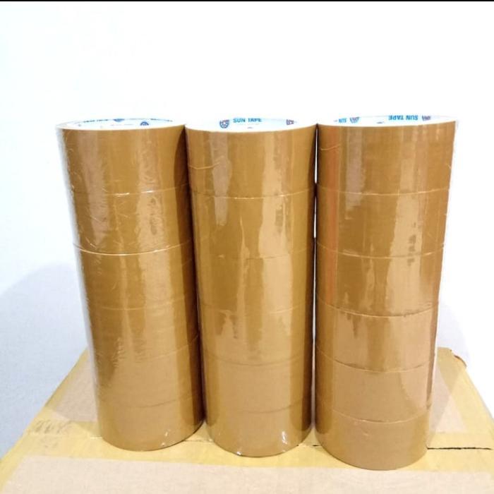 Lakban Coklat 1 Dus Perekat Plastik Selotip