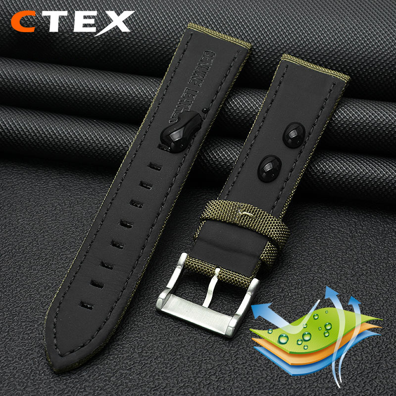 For Breitling blackbird Avenger challenger Hamilton man watch strap Black army green blue man Nylon