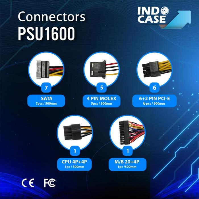 PSU1600 - PSU1600W NING 80+ GOLD - INDOCASE