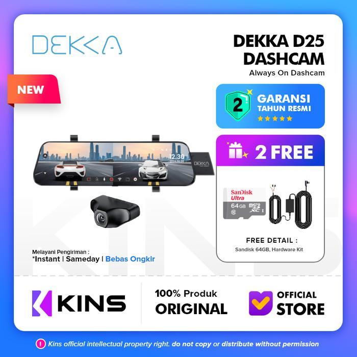 Ready Dashcam DEKKA D25 2K Dual Camera Mirror Dashcam Memory Included