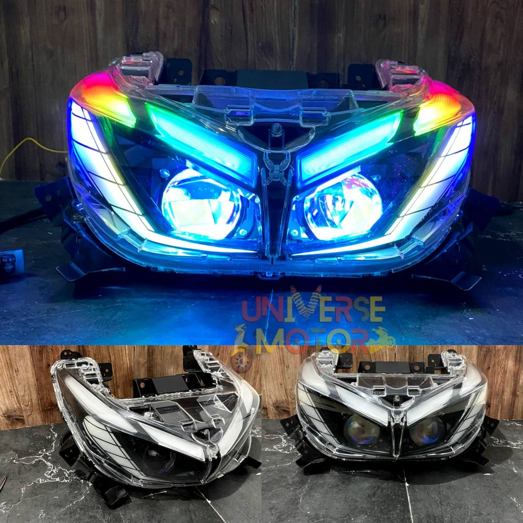 Lampu PROJIE BILED Alis RGB Lampu Running Aerox 155 Connected 2021 2022 New