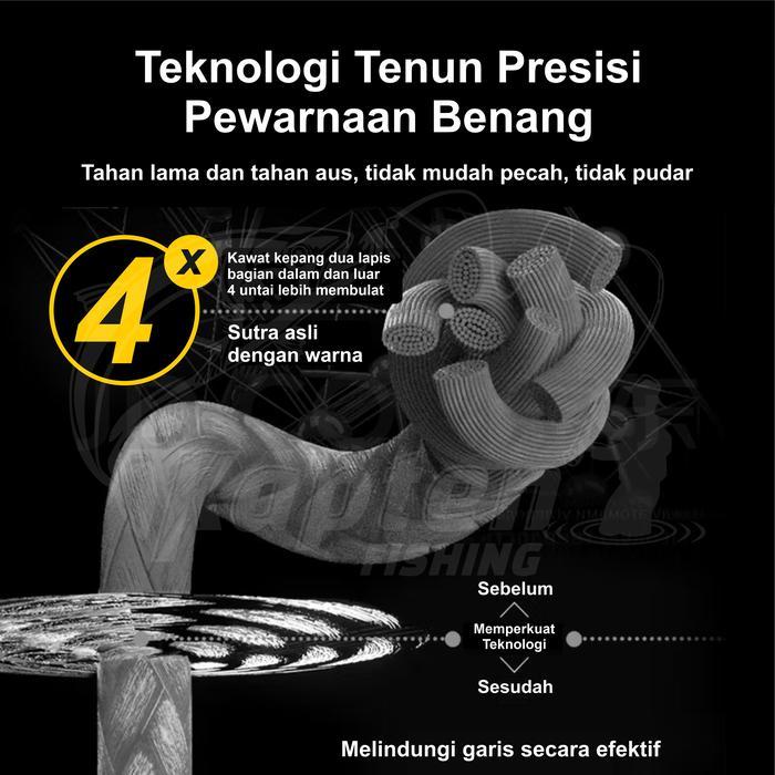 Kaptenfishing 50M Pancing Pesensor Bright Neo+ Jepang Pancing Kuat Anti Keriting Senarpe Murah Umpan