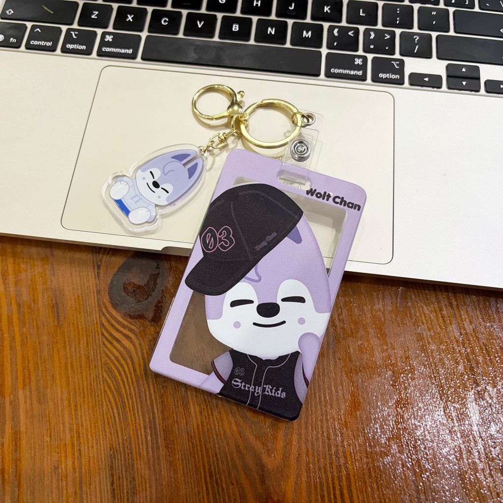 Stray Kids Acrylic Card Cover Cute Cartoon Student ID Set Bus Meal Card Chest Badge Student Meal