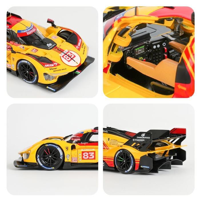 Bburago 1:24 24H Le Mans Rally Ferrari 499P #83 #50 Ferrari Roma Ferrari Purosangue Diecast Model
