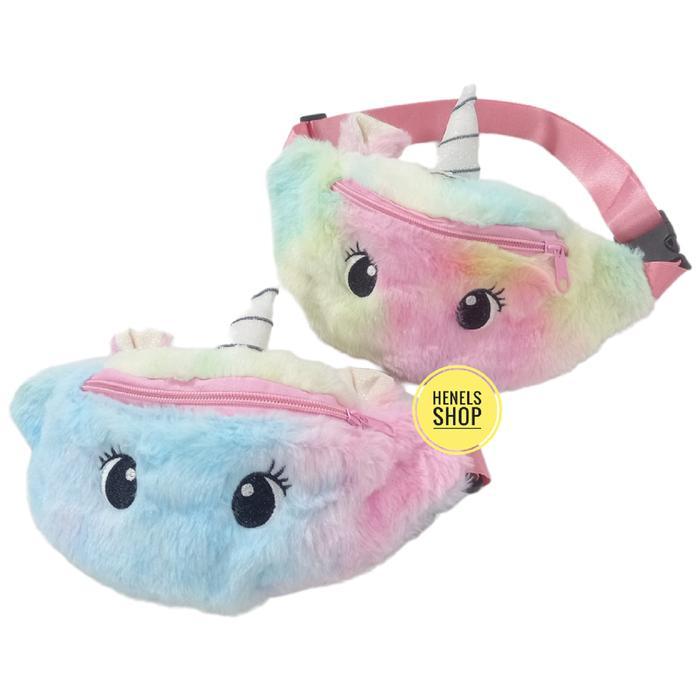 Tas Anak Slempang Unicorn Tas Ransel Pinggang Waistbag Cewek Kekinian Santai Murah Import