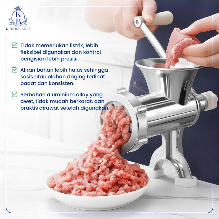 King Balance Mincer Alat Giling Daging Alumunium Alat Penggiling Daging Penggiling Daging Manual JCW