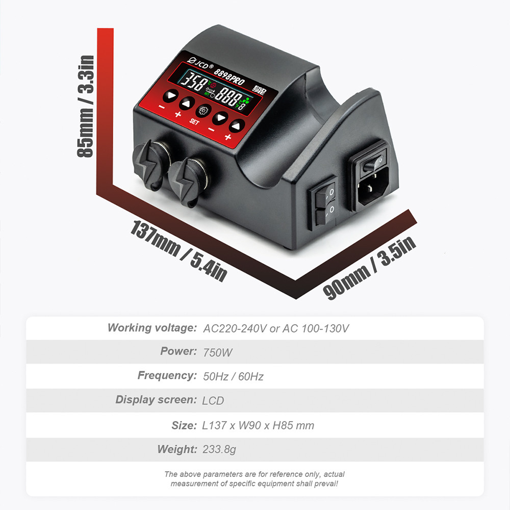 JCD 8898Pro 2 in 1 Soldering Station LCD Digital Display Welding Rework Station Wall-mounted Phone
