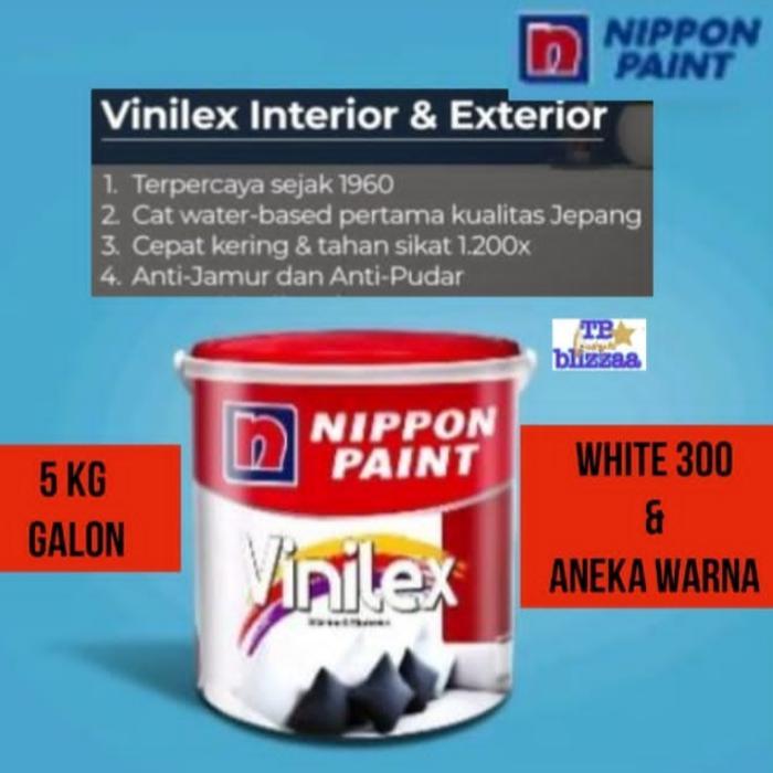 Cat Tembok Vinilex 5kg White 300 White 300SS Putih Vinilex Black Hitam Aneka Warna Galon Nippon
