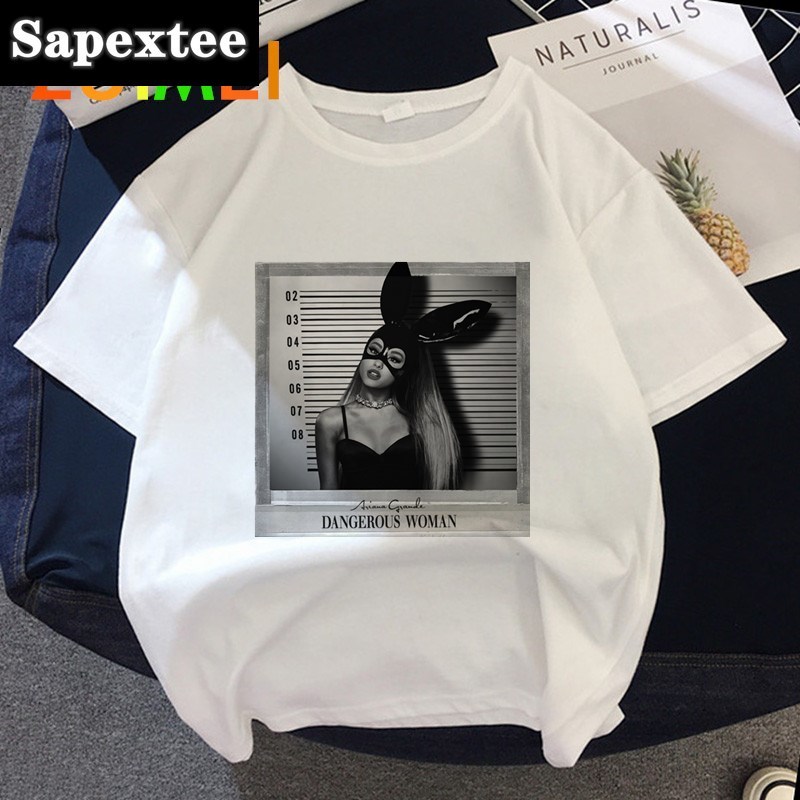 Women Ariana Grande Dangerous Woman Harajuku Print T-shirt Tops 2020 Summer Fashion Short Sleeved