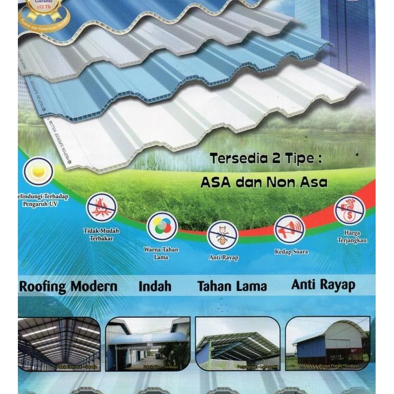 N3W Maspion Superoof Atap uPVC Hollow Putih - Garansi 10 Tahun Performa Terbaik