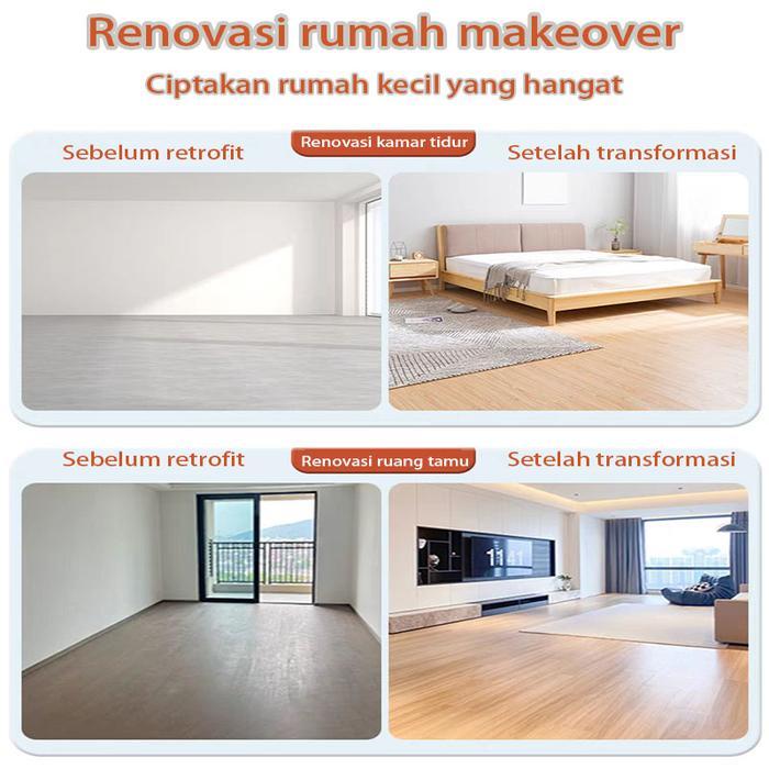 N3W Stiker Lantai Vinyl 1 Box (36 Lembar/7 Lembar) Ukuran 91.4x15.2 cm Motif Kayu Tahan Air Anti